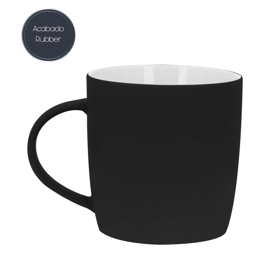 TAZA DE CERÁMICA CON ACABADO RUBBER F0556