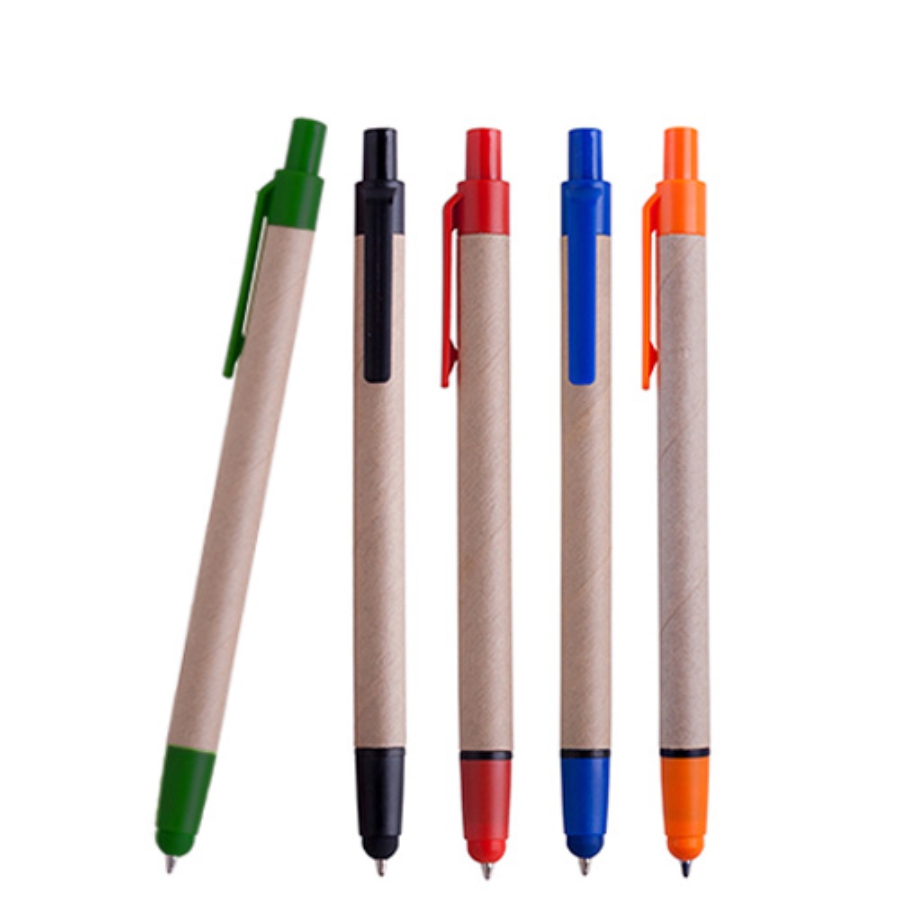 BOLÍGRAFO DE CARTÓN CON GOMA TOUCH  F0273