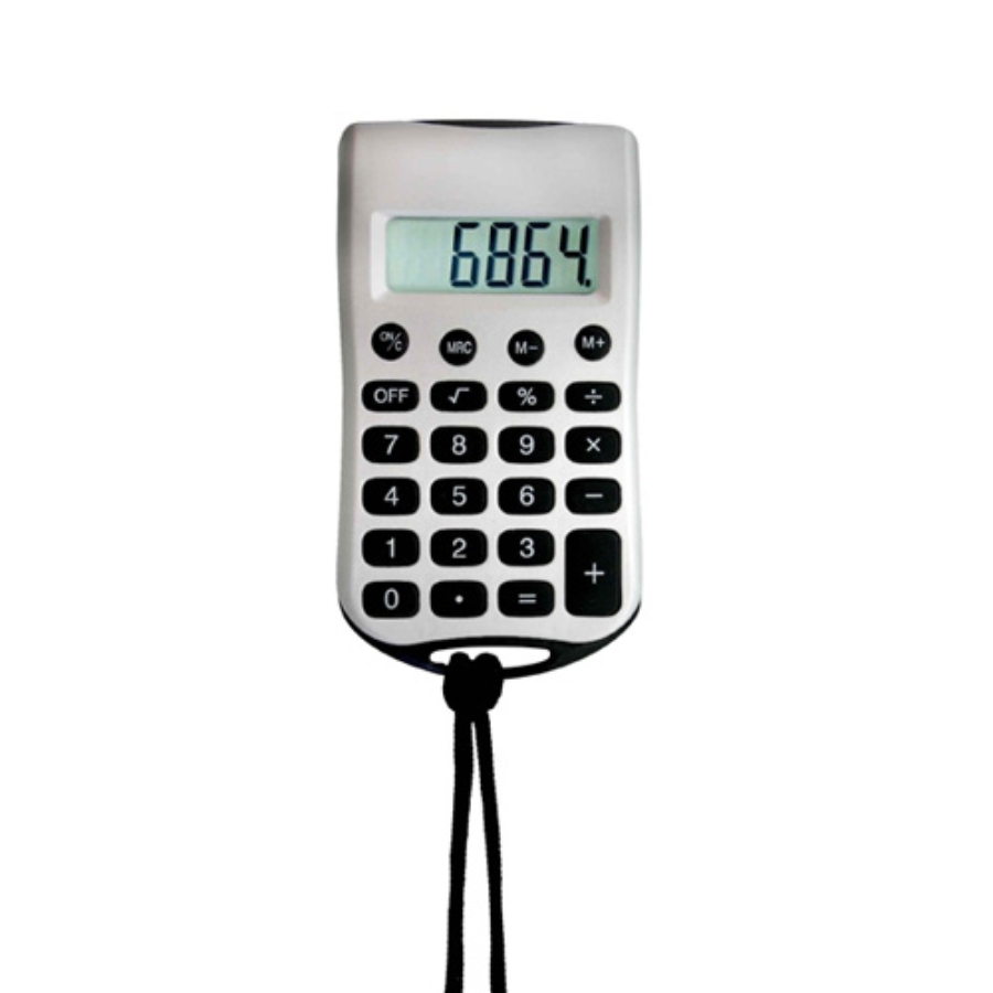 CALCUADORA DE BOLSILLO CON CORDÓN. INCLUYE BATERIA F0314