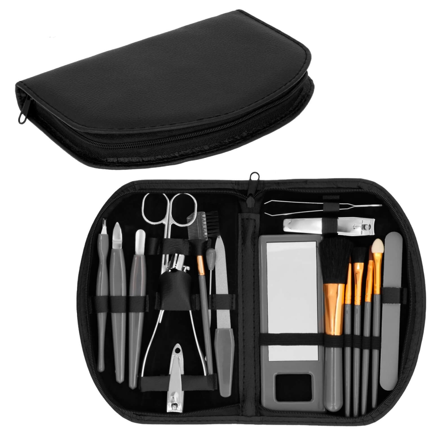 SET DE MANICURI EN ESTUCHE DE CURPIEL CON CIERRE F0358